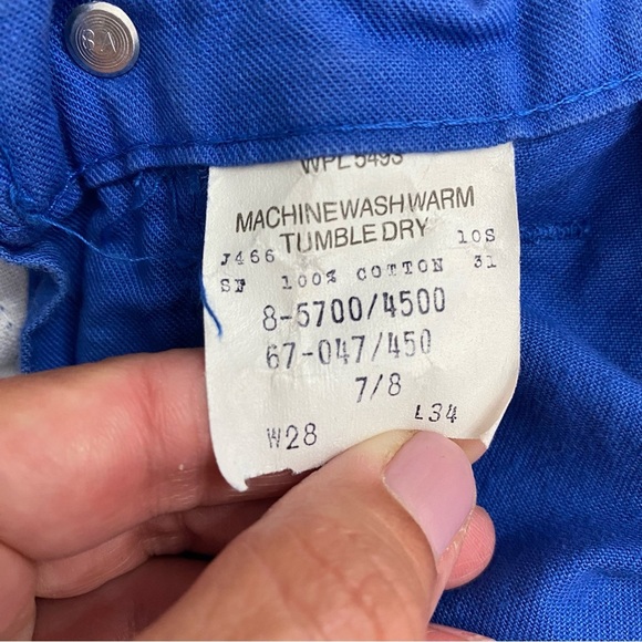 DEECEE Vintage Royal Blue Carpenter Painter Pants Cotton Woman’s Size 7/8 28 - Picture 7 of 8